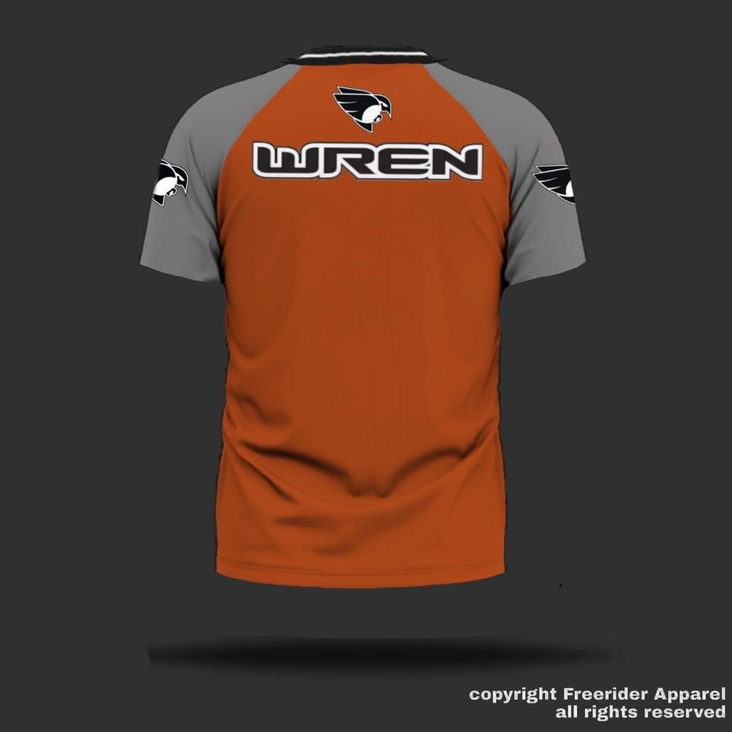 WREN Women's Short Sleeve Jersey - Orange/Grey Raglan