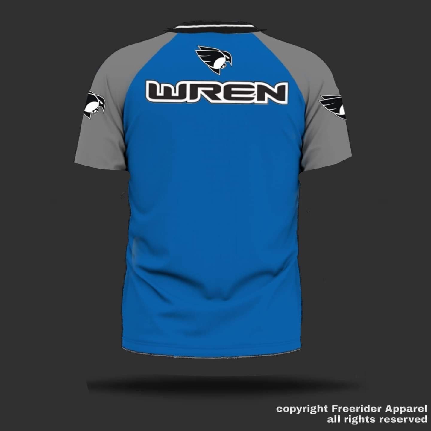 WREN Women's Short Sleeve Jersey - Blue/Grey Raglan