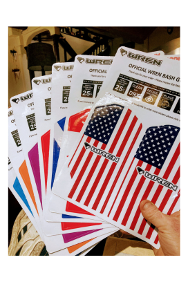 Official WREN Bash Guard Decals - 4 COLOURS / 3 FLAG DESIGNS