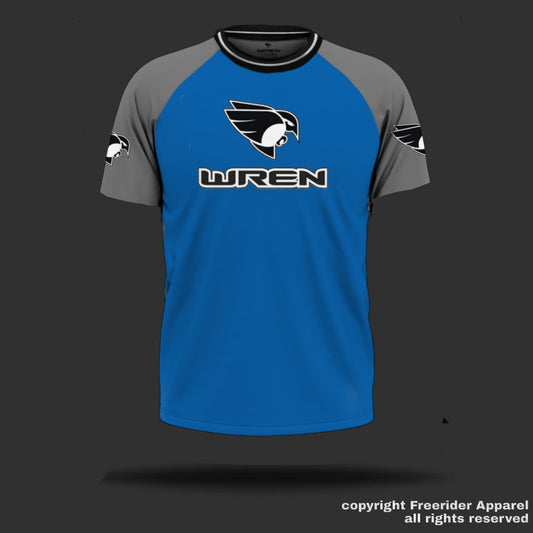 WREN Men's Short Sleeve Jersey - Blue/Grey Raglan