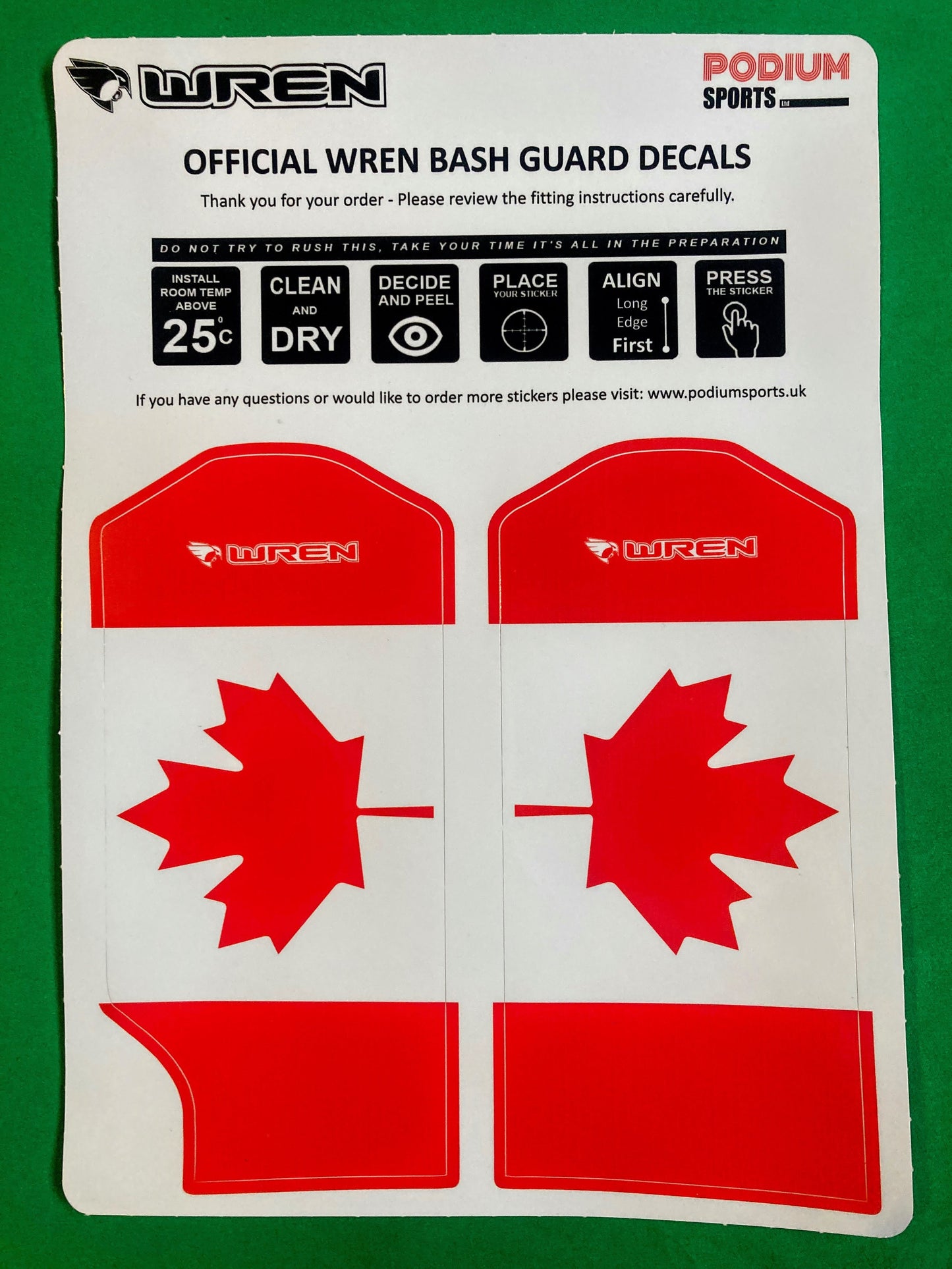 Official WREN Bash Guard Decals - 4 COLOURS / 3 FLAG DESIGNS