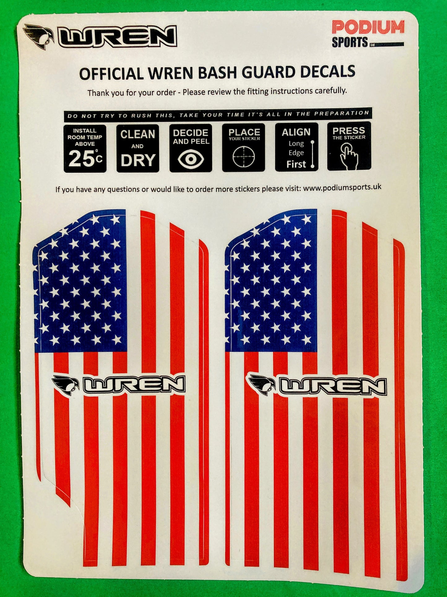 Official WREN Bash Guard Decals - 4 COLOURS / 3 FLAG DESIGNS