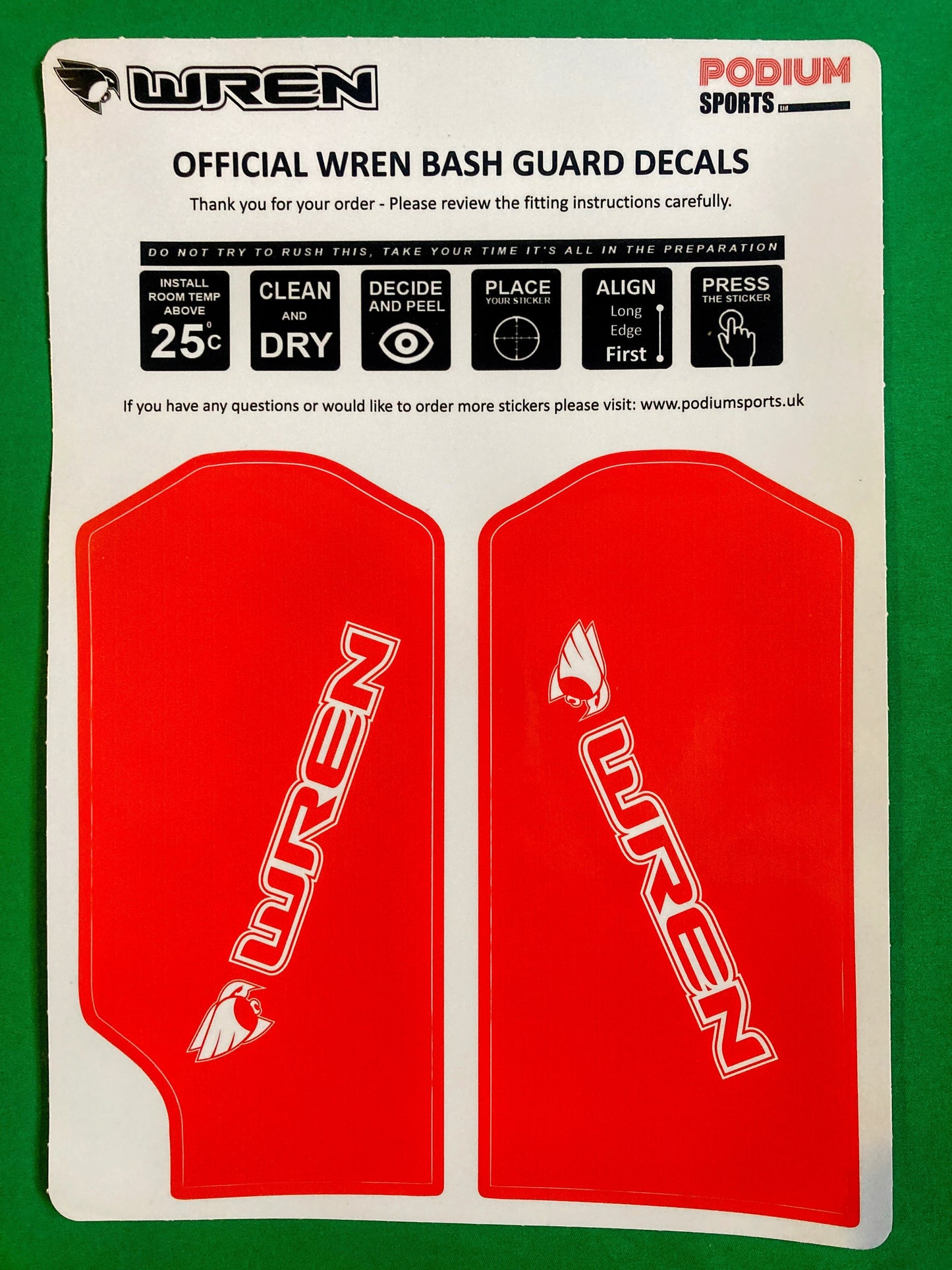 Official WREN Bash Guard Decals - 4 COLOURS / 3 FLAG DESIGNS