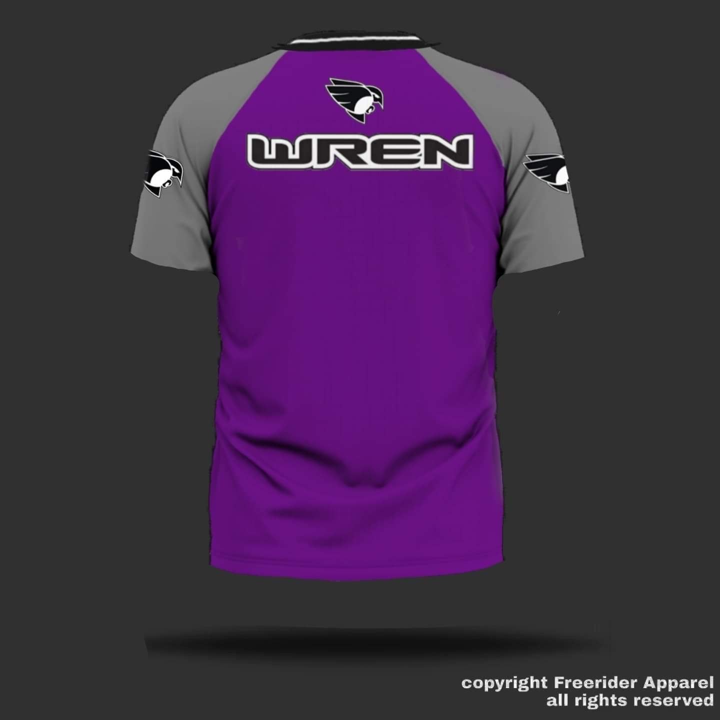 WREN Men's Short Sleeve Jersey - Purple/Grey Raglan