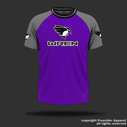 WREN Men's Short Sleeve Jersey - Purple/Grey Raglan